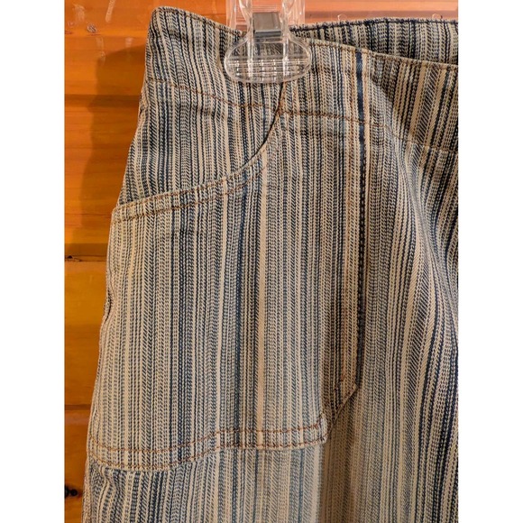 Vintage Retro Jalate Women's 11/12 Vertical Striped Jeans Stretch Casual Boho - Picture 7 of 10